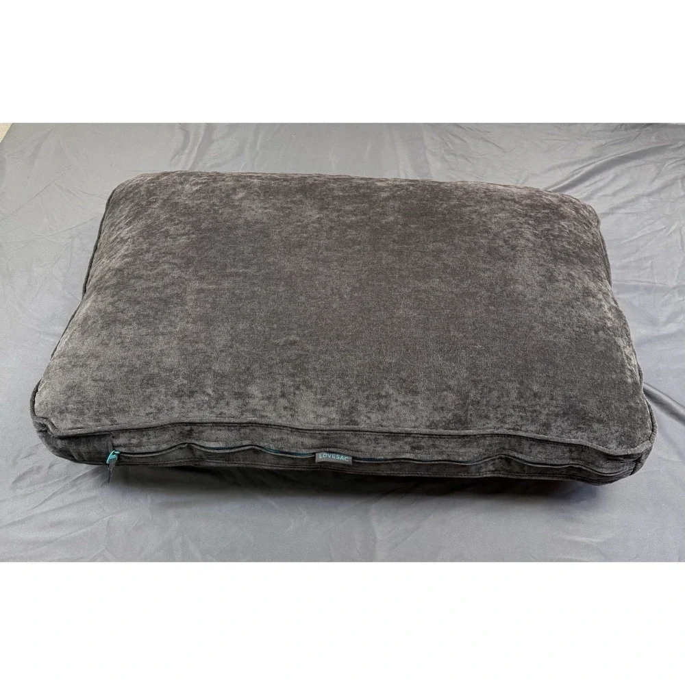 Lovesac Sactional Charcoal Grey Corded Velvet Standard Back Pillow & Cover 35x23
